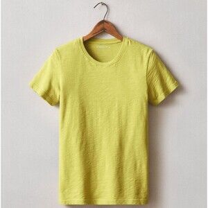 American Giant T-Shirt Womens M Citronelle Yellow Premium Slub Crew Tee NEW